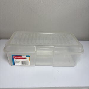 Vintage Rubbermaid Clear Hinged Latch Snap Case Box 2281 1.5 Gal 1995